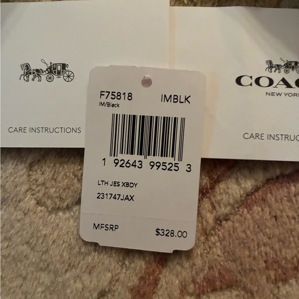 Coach Black Pebbled Leather Jes Crossbody with Embossed Horse and Carriage Logo - Picture 2 of 7